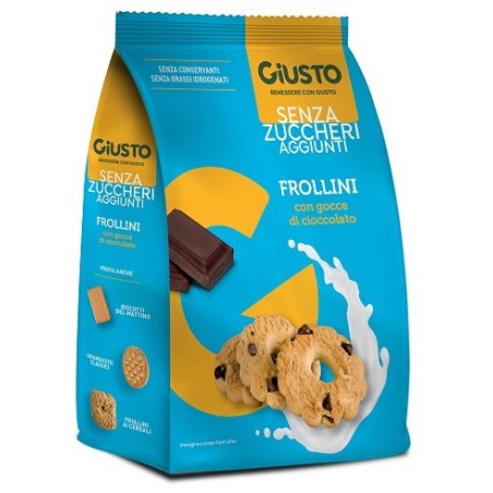 Giusto Senza Zucchero Frollini Gocce Cioccolato 350 G