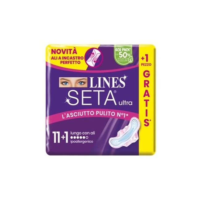 Fater Lines Seta Ultra Assorbenti Lungo Ali 11+1 Pezzi