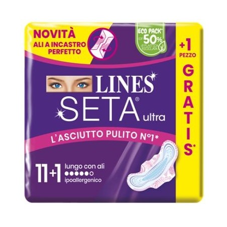 Fater Lines Seta Ultra Assorbenti Lungo Ali 11+1 Pezzi