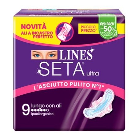 Fater Lines Seta Ultra Assorbenti Lungo Ali 9 Pezzi