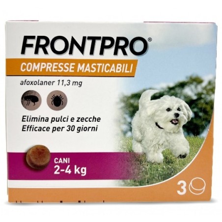 Frontpro Pulci E Zecche 3 Compresse Masticabili Cani 2-4 Kg 11,3 Mg