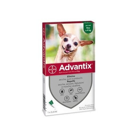 Bayer Advantix Spot On antiparassitario 1 Pipetta 0,4 Ml Fino A 4kg -  Para-Farmacia Bosciaclub