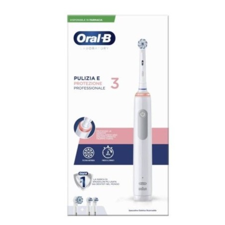 Oral B - Pro 3 Laboratory Spazzolino Elettrico + 2 Refill Confezione 3 Pezzi