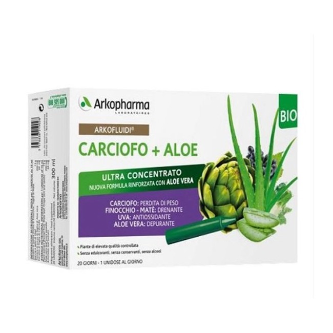 Arkofarm Arkofluidi Carciofo+aloe Vera 20 Flaconcini 200 G