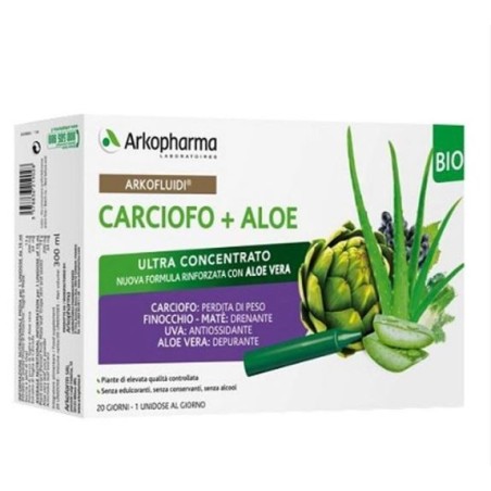 Arkofarm Arkofluidi Carciofo+aloe Vera 20 Flaconcini 200 G