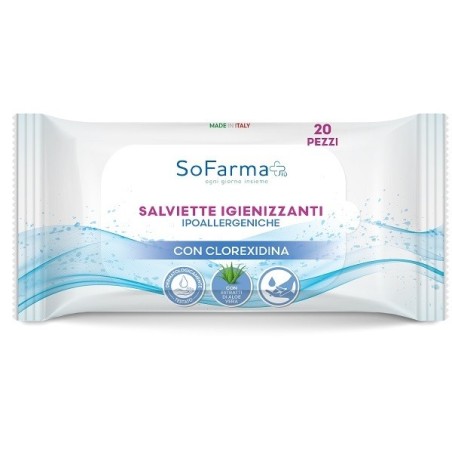 Sofarmapiu' Salviettine Pocket Clorexidina 20 Pezzi