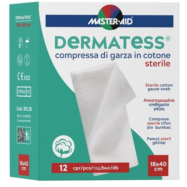  Garza Idrofila Dermatess Cotone 18x40 12 Pezzi