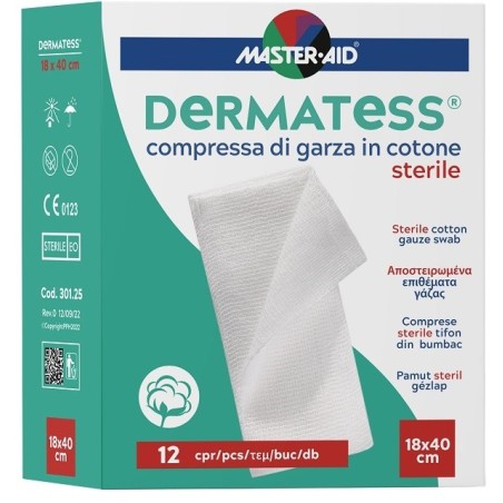  Garza Idrofila Dermatess Cotone 18x40 12 Pezzi