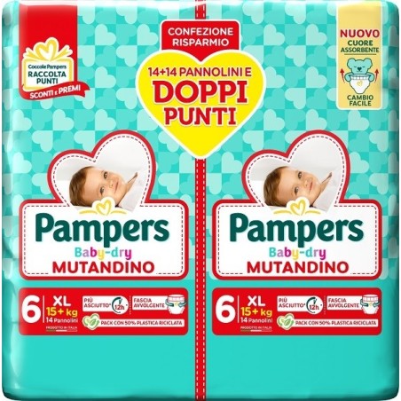 Pampers Baby Dry Pannolino Mutandina Xl Duo Downcount 