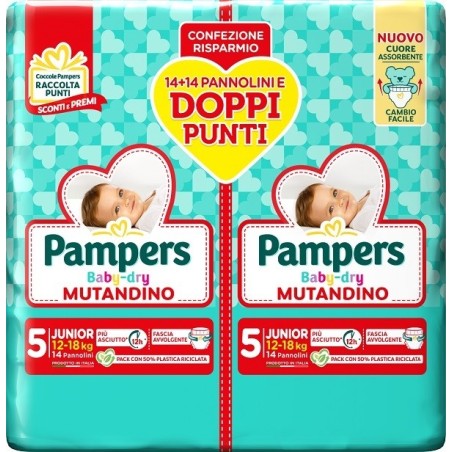 Pampers Baby Dry Pannolino Mutandina Junior Duo Downcount 