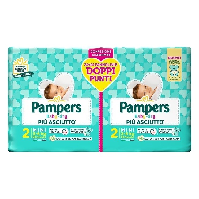 Pampers Baby Dry Pannolino Duo Downcount Mini