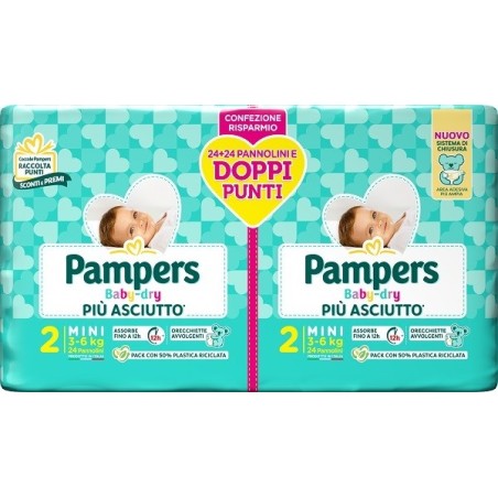 Pampers Baby Dry Pannolino Duo Downcount Mini