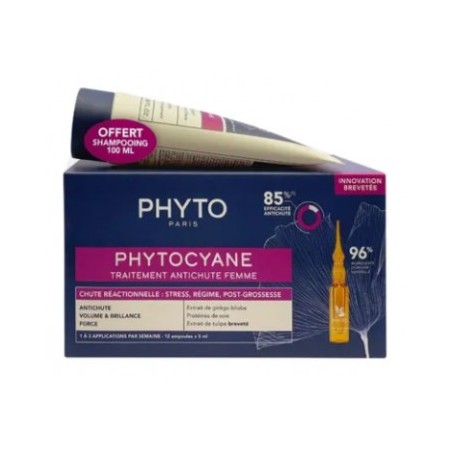 Kit phytocyane donna temporanea siero 12 fiale 5 ml + shampoo 100 ml