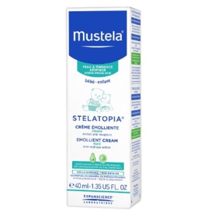 Mustela stelatopia crema viso per pelle arrossata 40 ml