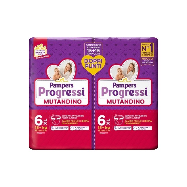 Fater Pampers Progressi Mutandino Extra Large Pacco Doppio 30 Pezzi