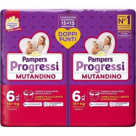 Fater Pampers Progressi Mutandino Extra Large Pacco Doppio 30 Pezzi