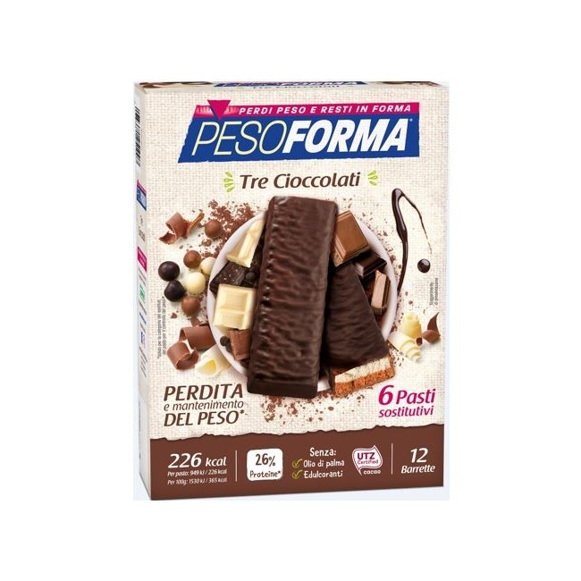 Pesoforma Barretta  3 Cioccolati 372 Grammi