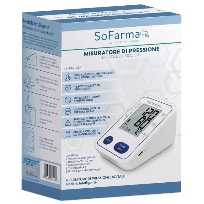 So. Farma. Morra Sfigmomanometro Sofarmapiu' Co3a Pression Arteriosa Oscillometro