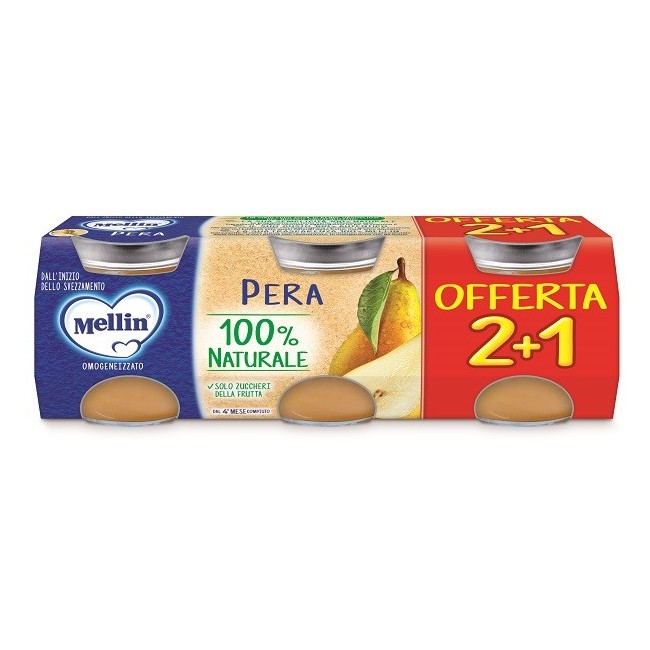 Mellin Omogeneizzato Pera 3 Pezzi Da 100 G