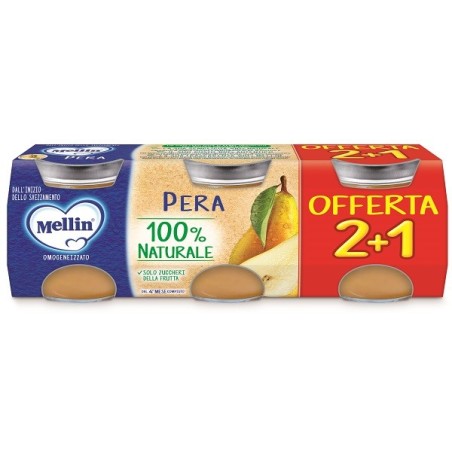 Mellin Omogeneizzato Pera 3 Pezzi Da 100 G