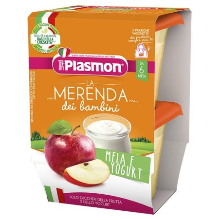 Plasmon La Merenda Dei Bambini Sapori Di Natura Mela Yogurt Asettico 2 X 120 G