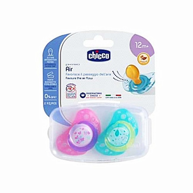 Chicco Succhietto Physio Air Luminoso Caucciù 12m+ 2 Pezzi