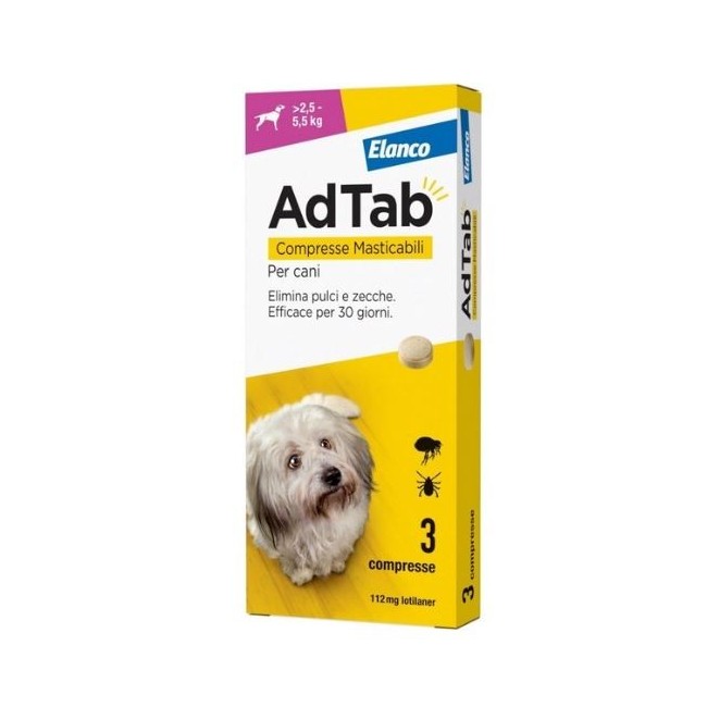 Adtab 3 compresse 112 mg cani da 2,5 a 5,5 kg