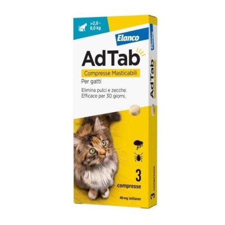 Adtab 3 compresse 48 mg per gatti da 2 a 8 kg