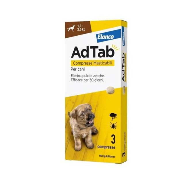 Adtab 3 compresse 56 mg per cani da 1,3 a 2,5 kg