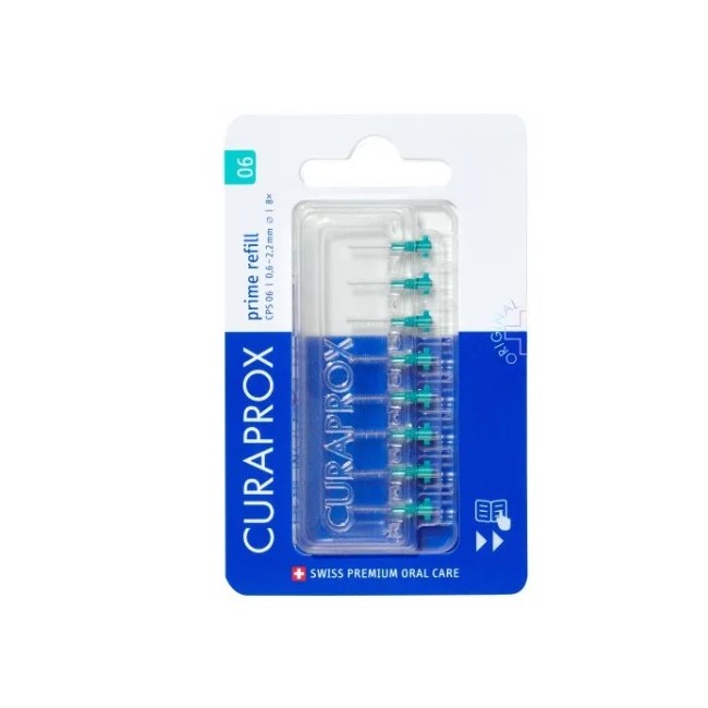 Curaprox Capsule 06 Scovolino Prime Refill Turquoise 8 Pezzi