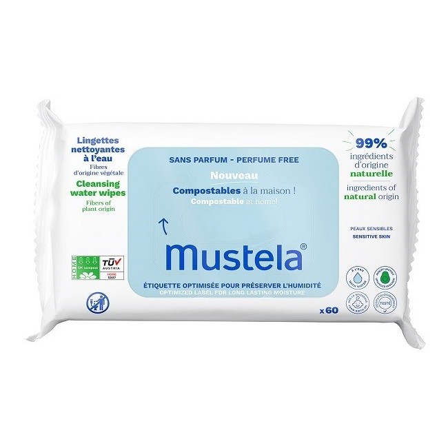 Mustela Salviette Acqua Compostabili Senza Profumo