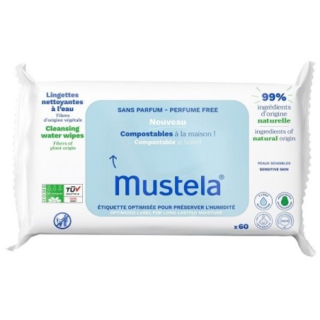 Mustela Salviette Acqua Compostabili Senza Profumo