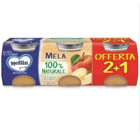 Danone Mellin Omogeneizzato Mela 3pz Da 100 G