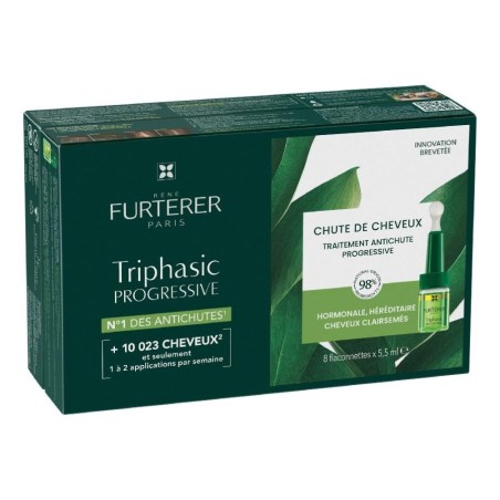 Rene Furterer Triphasic Progressive Trattamento Contro La Caduta 8 Flaconi Da 5,5 Ml