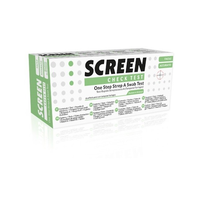 Screen Italia Test One Step Strep A Autodiagnostico Determinazione Qualitativa Antigeni Streptococco A Da Tampone Faringeo