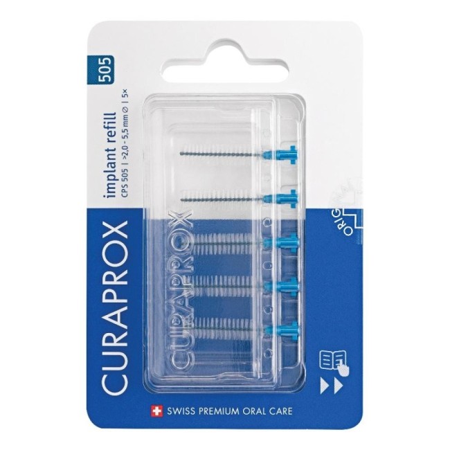 Curaden Ag Curaprox Capsule 505 Implant Refill 5 Scovolini Blue