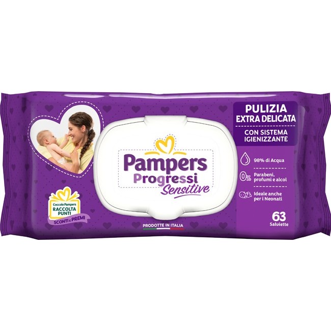 Pampers Sensitive 63 Salviette Aloe