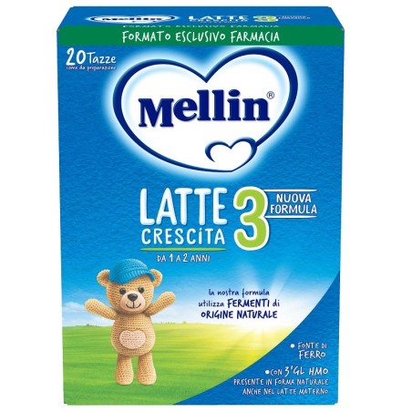 Mellin 3 latte polvere 700 g per bambini da 1 a 2 anni