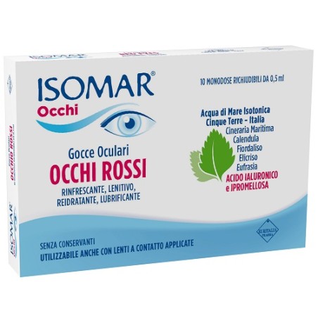 Isomar Occhi Rossi Gocce Oculari Acido Ialuronico 0,20 % 10 Flaconcini