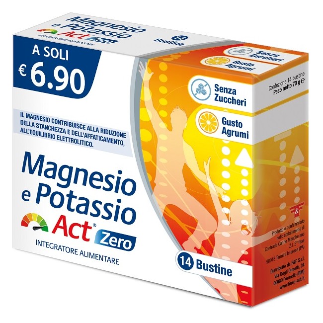 F&f Magnesio E Potassio Act Zero integratore 14 Bustine