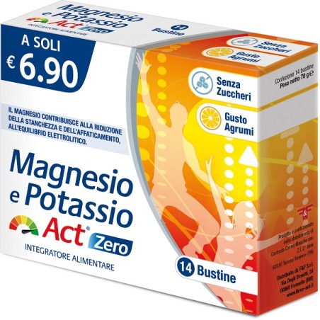 F&f Magnesio E Potassio Act Zero integratore 14 Bustine