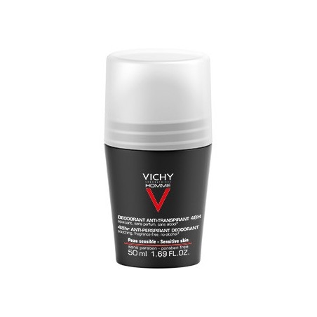 Vichy Homme Deodorante Roll On 48h Pelle Sensibile 50 Ml