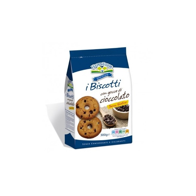 Happy Farm Biscotti Gocce Di Cioccolato Senza Glutine 300g