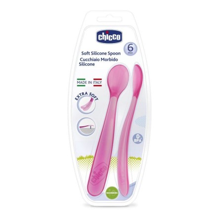 Chicco Cucchiaio In Silicone Rosa 6 Mesi+