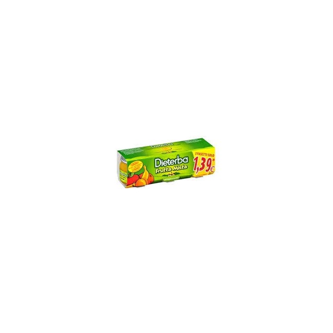 Dieterba Omogeneizzato Frutta Mista 3 Pezzi 80 G