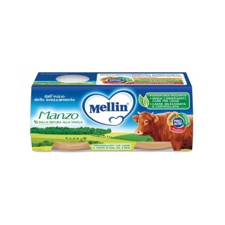 Mellin Omogeneizzato Di Carne Di Manzo 2x120g