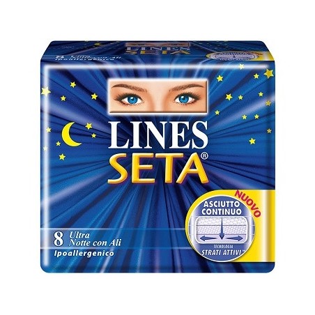 Lines Seta Ultra Notte Assorbenti 8 Pezzi