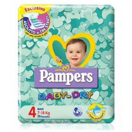 Pampers Baby Dry Downcount No Flash Maxi 19 Pezzi