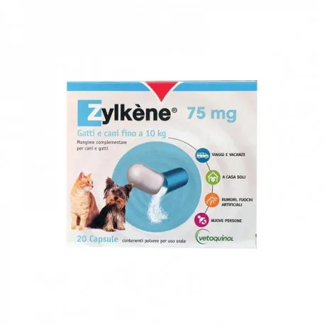 Zylkene Cani e Gatti calmante naturale 20 Capsule 75mg - Para-Farmacia  Bosciaclub