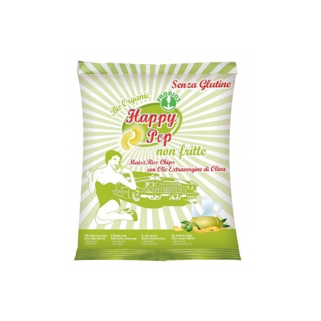 Happy Pop Chips Mais&riso Olio Oliva 45g